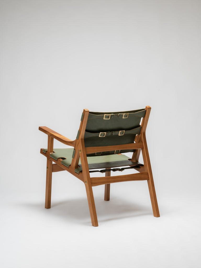 Full-Grain Hyde Armchair | Solid Mahogany Armchair Larkwood Furniture 